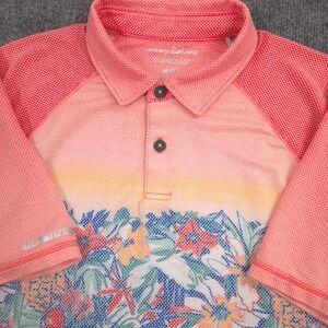 Tommy Bahama Polo Shirt Mens M Lei Ombre Hawaiian IslandZone Performance Golf